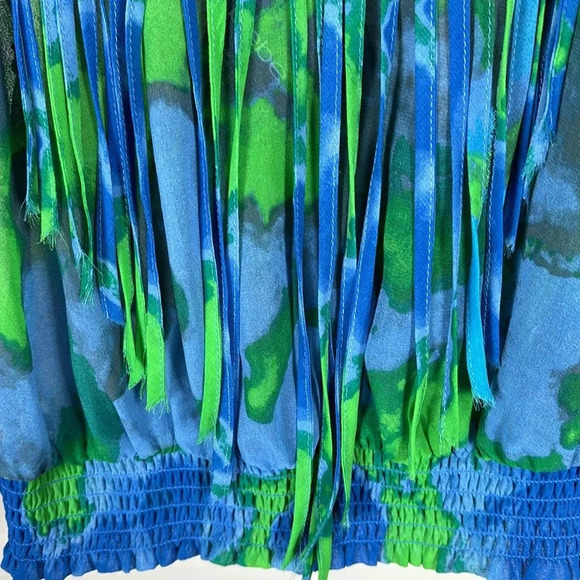 Bebe Colorful Blue and Green Crop Top - Picture 2 of 6